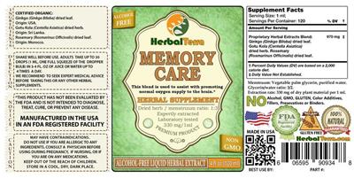 Photo of the Herbal Terra Memory Care Alcohol Free label