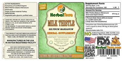 Photo of the Herbal Terra Milk Thistle Alcohol Free label