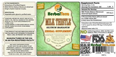 Photo of the Herbal Terra Milk Thistle Alcohol Free label