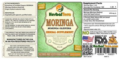 Photo of the Herbal Terra Moringa Alcohol Free label