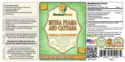 Photo of the Herbal Terra Muira Puama and Catuaba Alcohol Free label