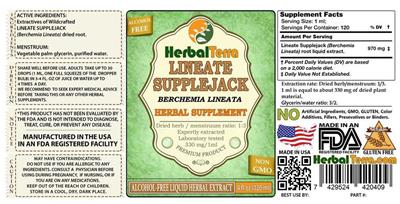 Photo of the Herbal Terra Lineate Supplejack label