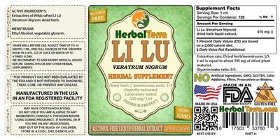 Photo of the Herbal Terra Li Lu label