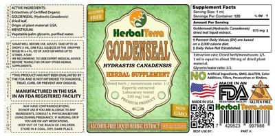 Photo of the Herbal Terra Goldenseal label