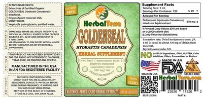 Photo of the Herbal Terra Goldenseal label