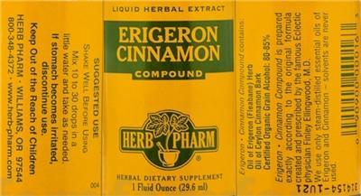 Photo of the Herb Pharm Erigeron Cinnamon Compound label