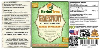 Photo of the Herbal Terra Grapefruit Alcohol Free label