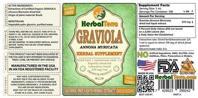 Photo of the Herbal Terra Graviola Alcohol Free label