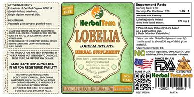 Photo of the Herbal Terra Lobelia Alcohol Free label