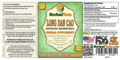 Photo of the Herbal Terra Long Dan Cao Alcohol Free label