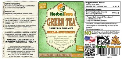 Photo of the Herbal Terra GreenTea Alcohol Free label