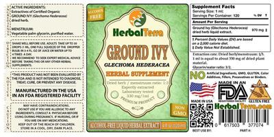 Photo of the Herbal Terra Ground Ivy Alcohol Free label