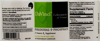 Photo of the DaVinci Laboratories Of Vermont Pyridoxal-5-Phosphate label