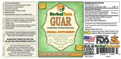 Photo of the Herbal Terra Guar Alcohol Free label