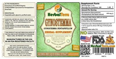 Photo of the Herbal Terra Gynostemma Alcohol Free label
