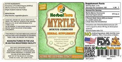 Photo of the Herbal Terra Myrtle Alcohol Free label