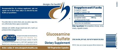 Photo of the Designs for Health Glucosamine Sulfate label