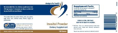 Photo of the Designs for Health Inositol Powder label