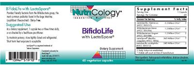 Photo of the NutriCology BifidoLife with LactoSpore label