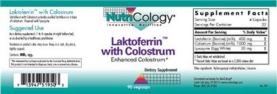 Photo of the NutriCology Laktoferrin with Colostrum label