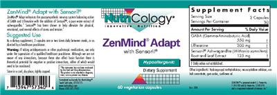 Photo of the NutriCology ZenMind Adapt with Sensoril label
