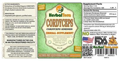 Photo of the Herbal Terra Cordyceps Alcohol Free label