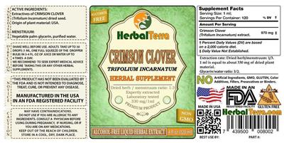 Photo of the Herbal Terra Crimson Clover Alcohol Free label