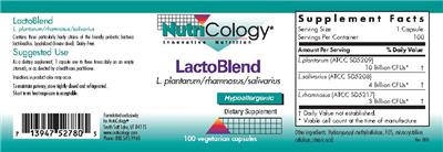 Photo of the NutriCology LactoBlend label