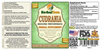 Photo of the Herbal Terra Cudrania Alcohol Free label