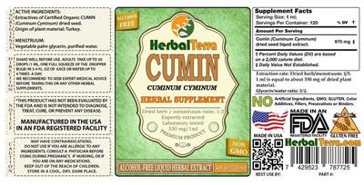 Photo of the Herbal Terra Cumin Alcohol Free label