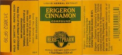 Photo of the Herb Pharm Erigernon Cinnamon Compound label