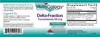 Photo of the NutriCology Delta-Fraction Tocotrienols 50 mg label