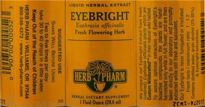 Photo of the Herb Pharm Eyebright label