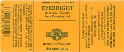 Photo of the Herb Pharm Eyebright label