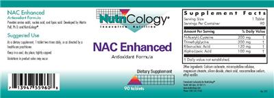 Photo of the NutriCology NAC Enhanced Antioxidant Formula label