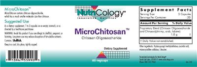 Photo of the NutriCology MicroChitosan label
