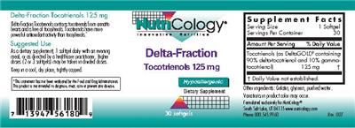 Photo of the NutriCology Delta-Fraction Tocotrienols 125 mg label
