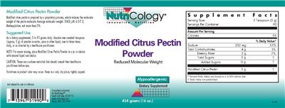 Photo of the NutriCology Modified Citrus Pectin Powder label