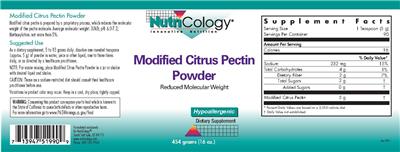 Photo of the NutriCology Modified Citrus Pectin Powder label