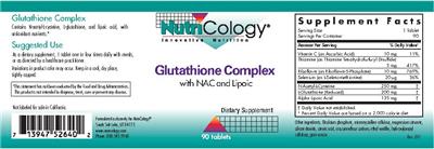 Photo of the NutriCology Glutathione Complex label