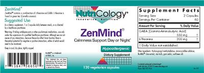 Photo of the NutriCology ZenMind label