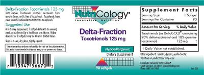 Photo of the NutriCology Delta-Fraction Tocotrienols 125 mg label