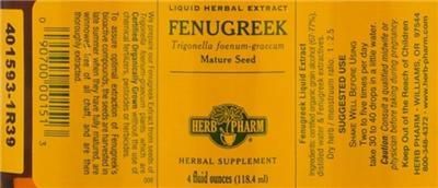 Photo of the Herb Pharm Fenugreek label