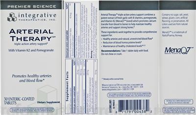 Photo of the Integrative Therapeutics Arterial Therapy label
