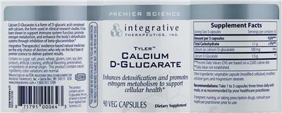 Photo of the Integrative Therapeutics Calcium D-Glucarate label