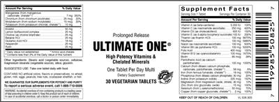 Photo of the Vitamer Laboratories Ultimate One label