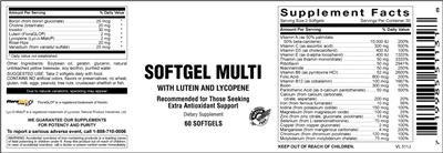 Photo of the Vitamer Laboratories Softgel Multi With Lutein And Lycopene label