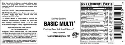Photo of the Vitamer Laboratories Basic Multi label