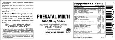 Photo of the Vitamer Laboratories Prenatal Multi label