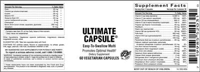Photo of the Vitamer Laboratories Ultimate Capsule label